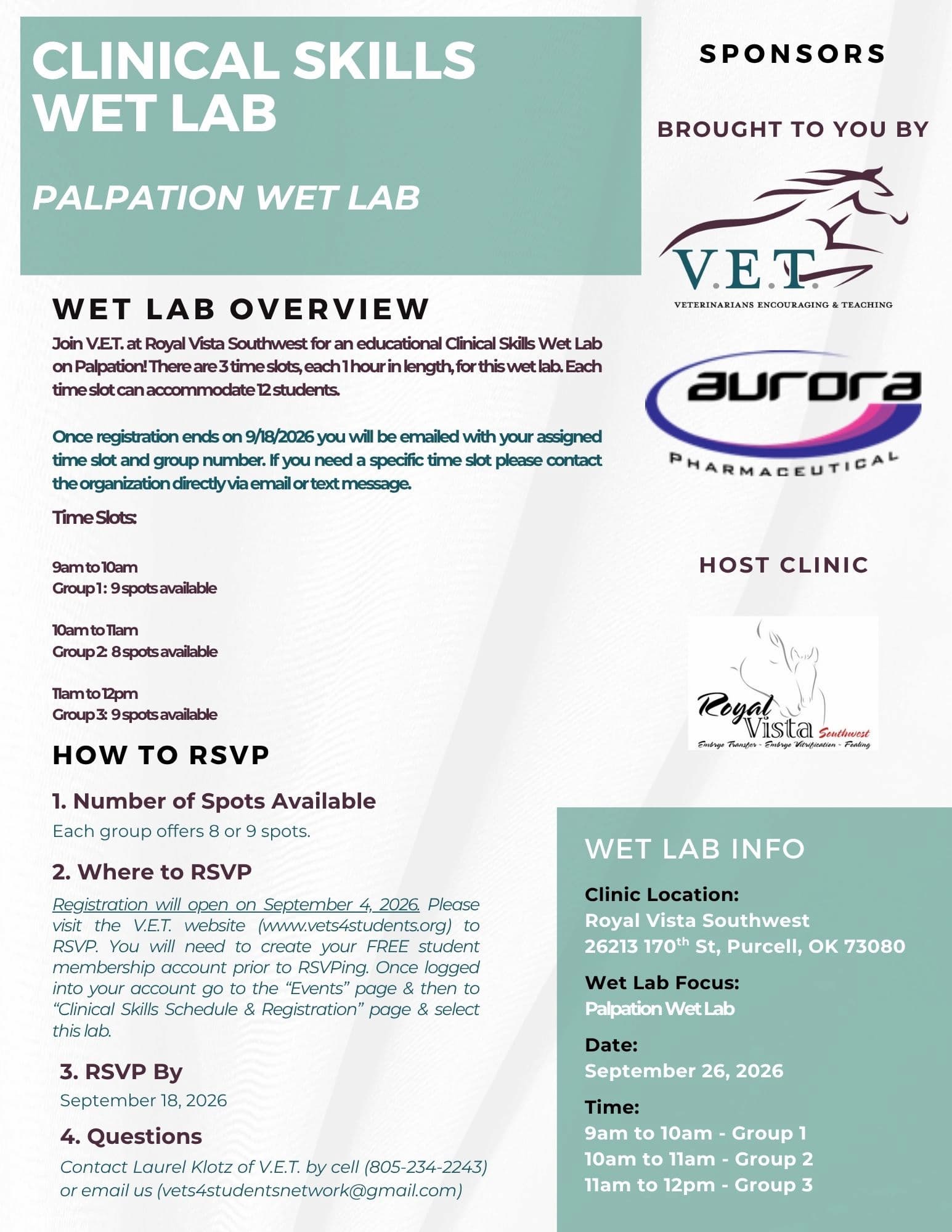 V.E.T. Palpation Wet Lab RVSW